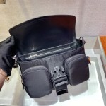 Prada 1BD295 Shiny Leather Shoulder Bag